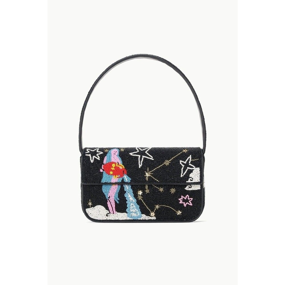 STAUD Beaded Zodiac Tommy Bag Aquarius Limited Collection NWT
